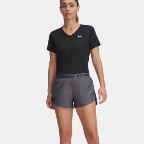 Under Armour Shorts Women’s Freedom Play Up Knit in Grey NEW with Tag W1669 Sz L - Picture 2 of 8